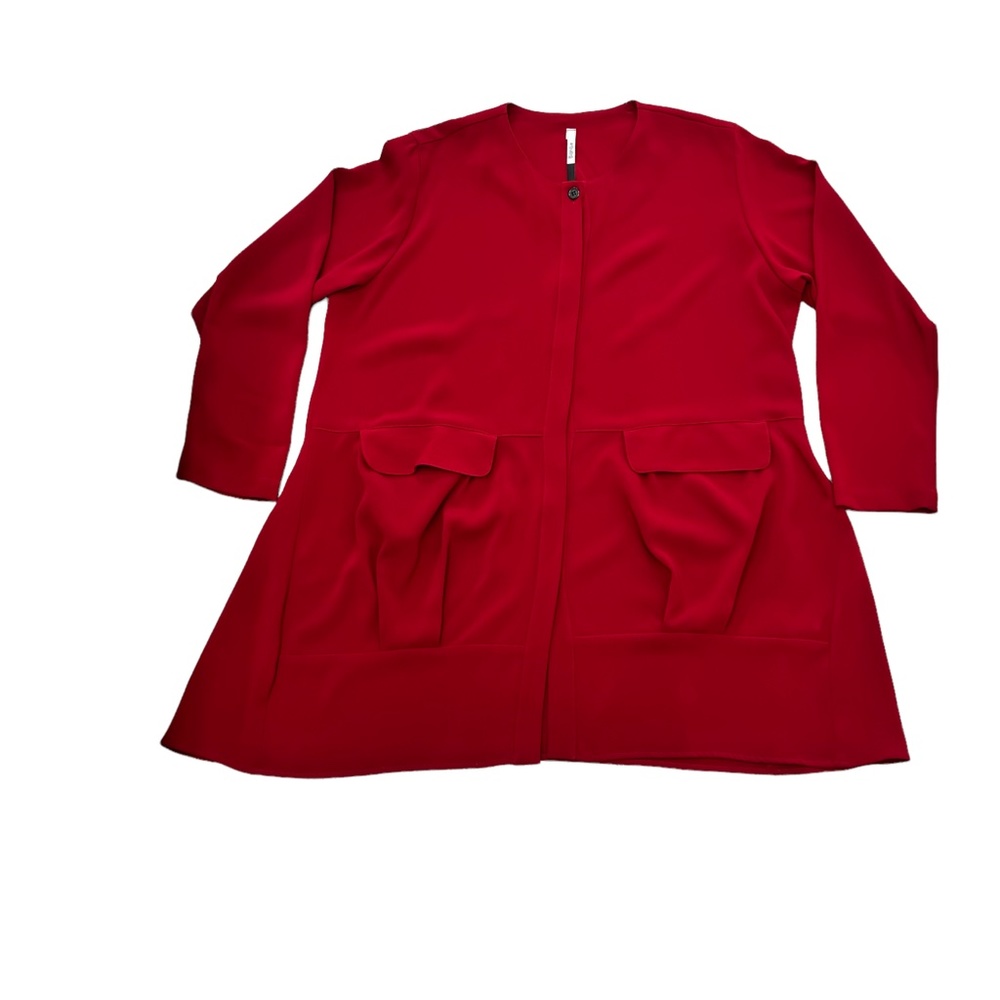 BLANQUE BRIGHT RED BUTTON DOWN SWING JACKET COAT … - image 9
